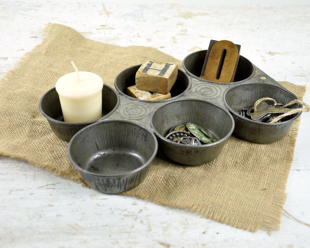 Vintage Bake Tin / Industrial Storage / Industrial Organizer