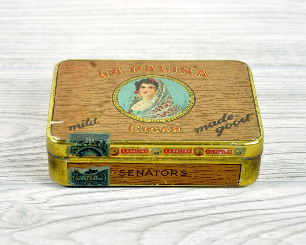 Vintage Cigar Advertising Tin / Tin Box