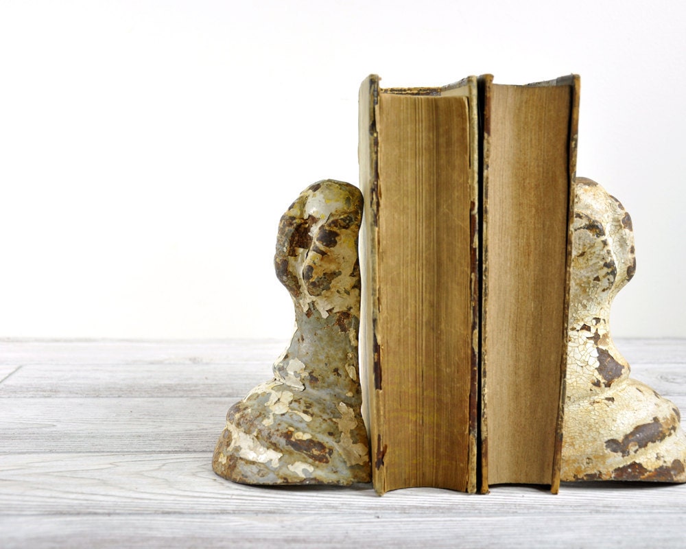 Vintage Victorian Cast Iron Claw Feet Book Ends / Repurposed Book Ends