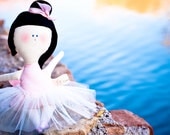 Classic ballerina doll with tutu / child friendly cotton and felt kids Doll - handmade in Italy -