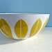 Vintage Cathrineholm Mustard on White Lotus Enamel Bowl 9.50"