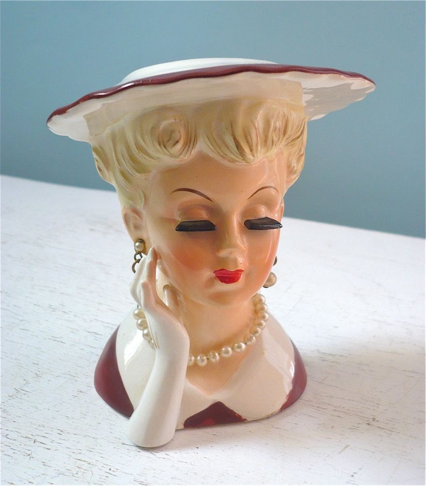 Vintage Lady Head Vases 5
