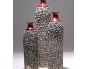 Modern Ceramic Textured Bottle OOAK Wheel thrown, 6 in. / 15cm Scandinavian Minimalist Decor