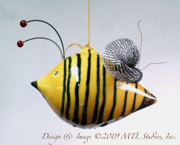 Unique Bee Wedding Party Decoration Handmade Black and Yellow Ceramic Honey Yellow Spring Decor Party woodland natural modern housewares