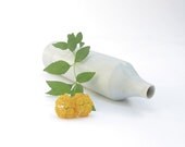 Handmade Porcelain bottle, Modern Whie simple Decor Shabby Chic Minimalist, Bud Vase, new housewares Pure