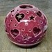 Mother's Day Gift Red Sangria Heart and Stars Candileria / Handmade wheel thrown Ceramic / French Romantic Country Home Decor