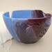 8" Large POTTERY Yarn Bowl Blue and Purple Lavender Blush Blue Mix Knitting Organization Wool Crochet Ceramic Bowl Twisted Leaf IN STOCK