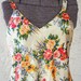 Vintage 1980s Ivory Floral Slip Dress - sz Medium