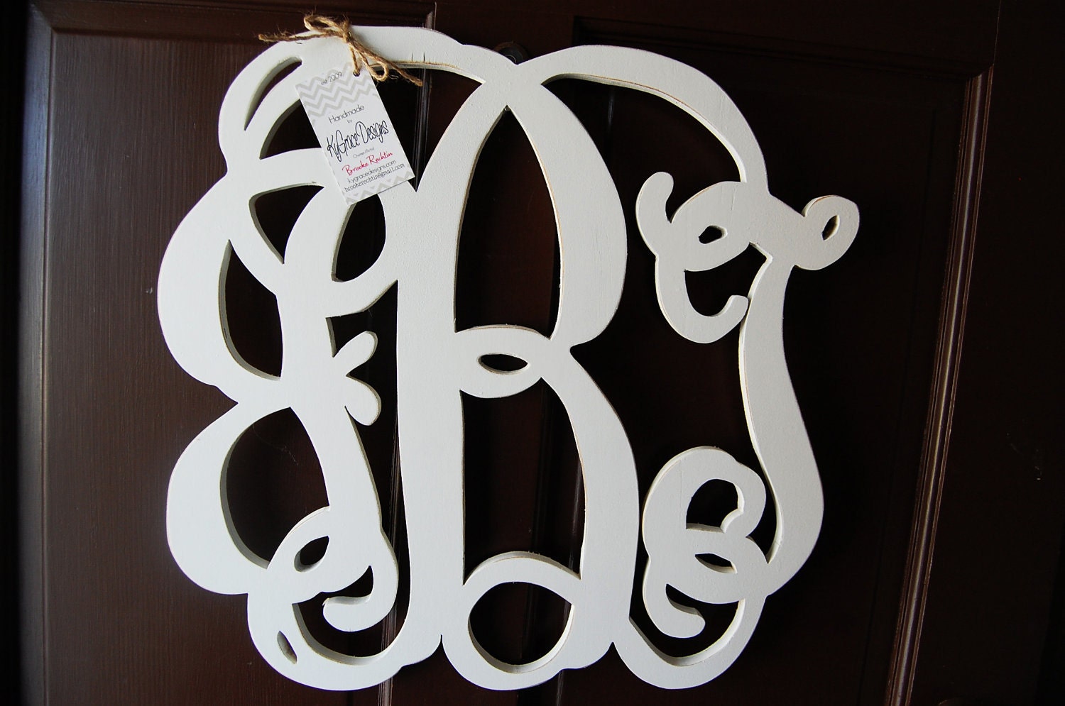 Wood letter Monogram in vine monogram font This is for an 24" monogram