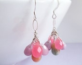 Cotton Candy Jade and Silver Dangle Earrings - merryalchemy