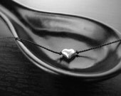 Sterling Silver Tiny Puffy Heart Wish Bracelet - Charm Bracelet - Friendship Bracelet - Valentine Jewelry