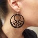 Wood Hoop Earrings - Bloom - Matte Black