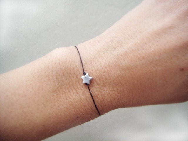 Silver Star Wish Bracelet - Friendship Bracelet - Encouragement Bracelet - Choose Your Own Color