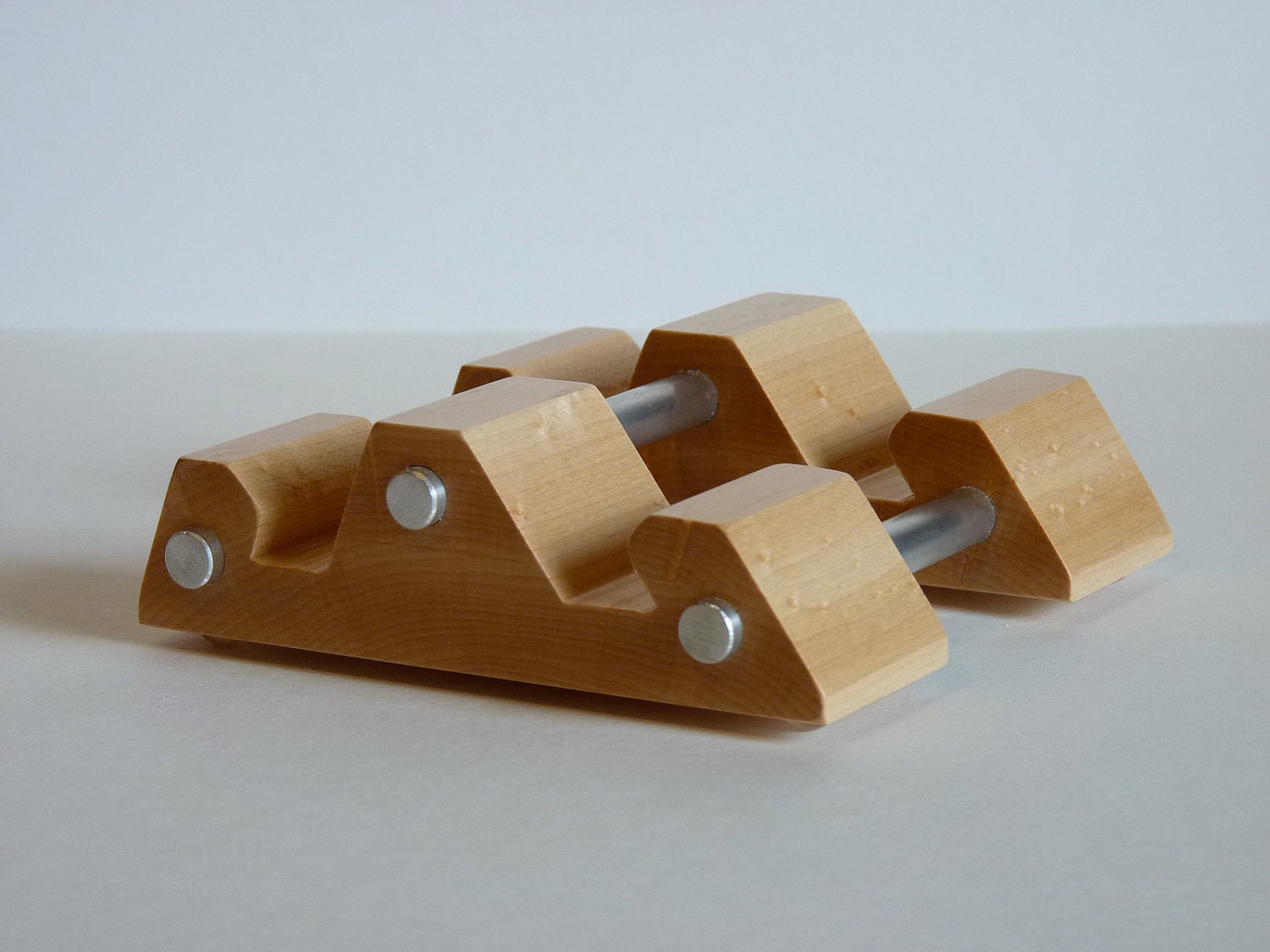 Wood And Aluminum iPad Stand, Natural, Tablet Docking Station