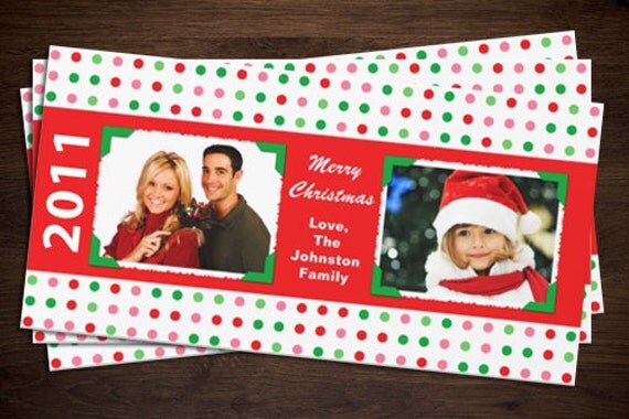 Christmas Penguin Photo Cards 4"x8" Il_570xn