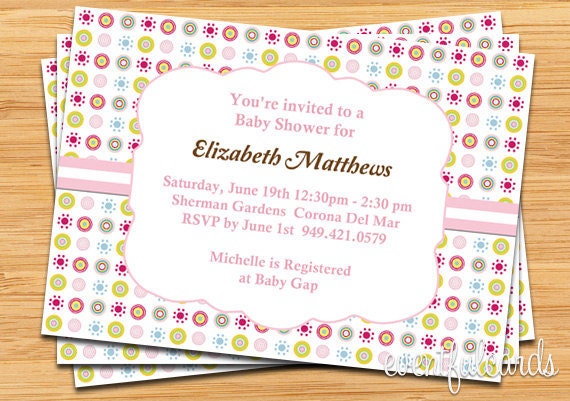 Pink Dots Baby Shower Invitation