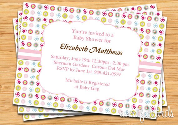 Pink Dots Baby Shower Invitation