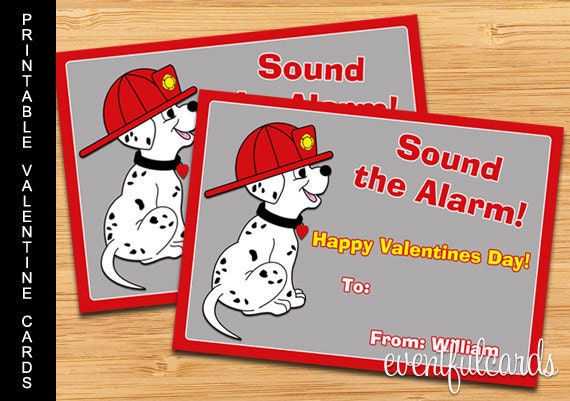 Printable Valentines Day Cards - Dalmation Fire Dog Il_570xn