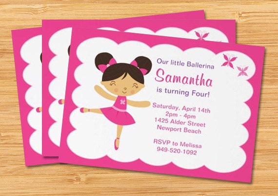 Ballerina Birthday Party Invitation Il_570xn