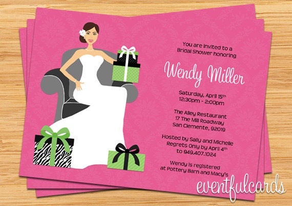 Pink and Green Bridal Shower Invitation Il_570xn