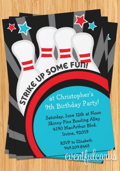Bowling Party Invitation 5x7 Il_570xn