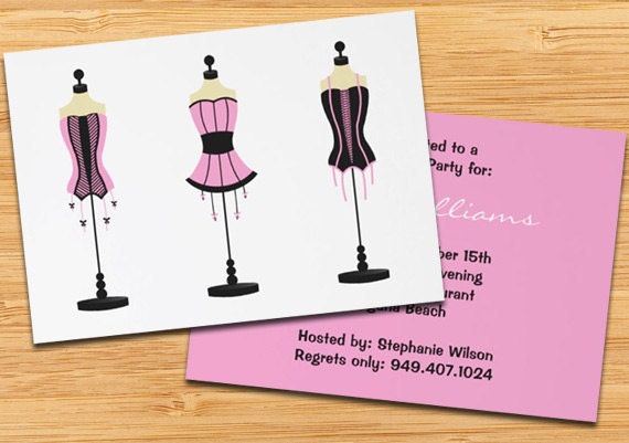 Lingerie Corset Bridal Shower Invitation Il_570xn