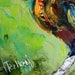 Original oil painting impasto ROOSTER palette knife fine art impressionism by Karen Tarlton