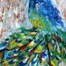 Original oil painting PEACOCK bird decorative palette knife fine art impressionism by Karen Tarlton
