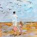 Custom Original Oil Painting Commission - Beach Memories - impressionistic fine art by Karen Tarlton