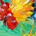 Original oil ROOSTER CHICKEN palette knife painting impasto impressionism fine art by Karen Tarlton