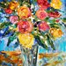Original oil painting Flowers, Roses, Garden palette knife impressioniistic fine art by Karen Tarlton