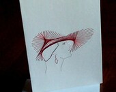 Hats, Cats and Ballerina 3 Card Set - Hand Embroidered