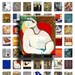 Modern Art (No. 1) - 75inx.83in Scrabble Size Image Tiles, Digital Collage Sheet PDF Images