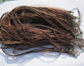 50pcs 17-19 inch  adjustable brown ribbon necklace cord with lobster clasp