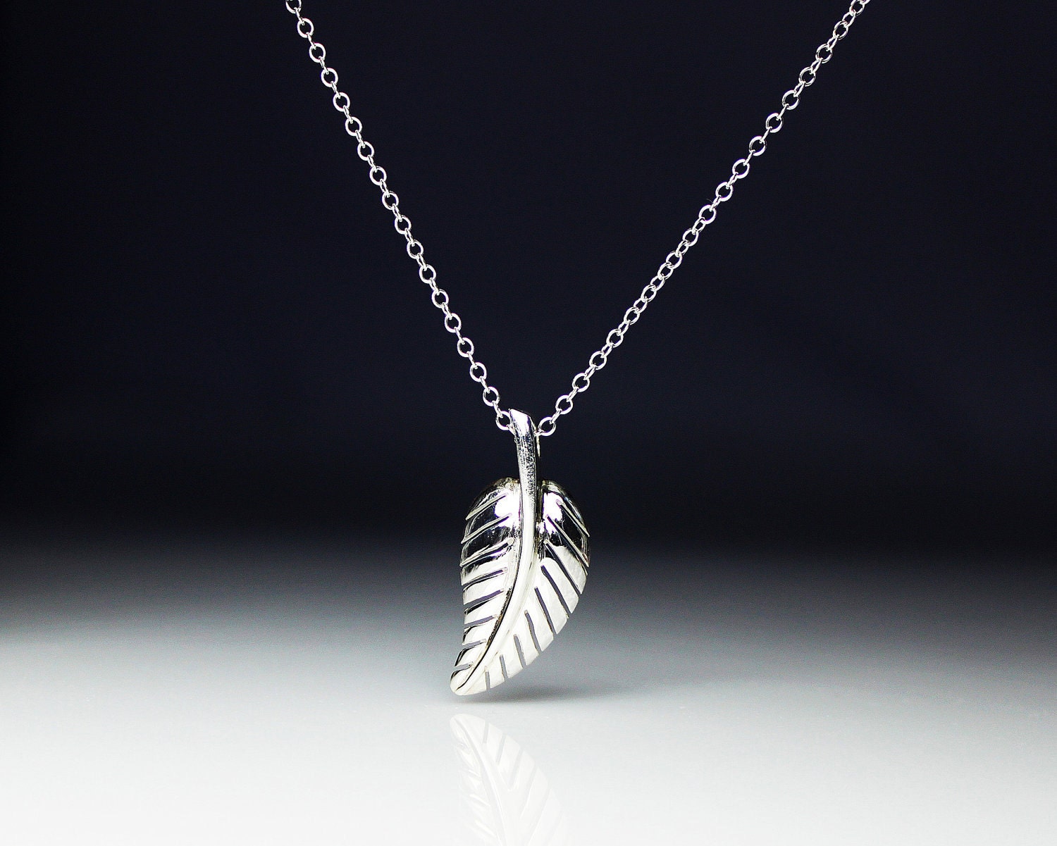 Jennifer Aniston Inspired Leaf Necklace - Sterling Silver