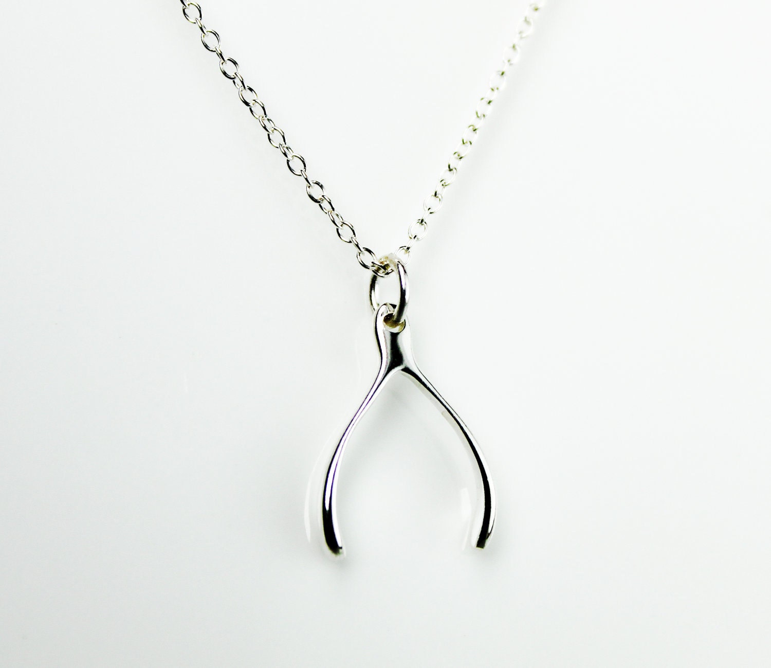 Jennifer Aniston Inspired Wishbone Necklace - Sterling Silver