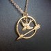 Hunger Games Necklace Mockingjay Bird And Arrow - Katniss Pin - SALE