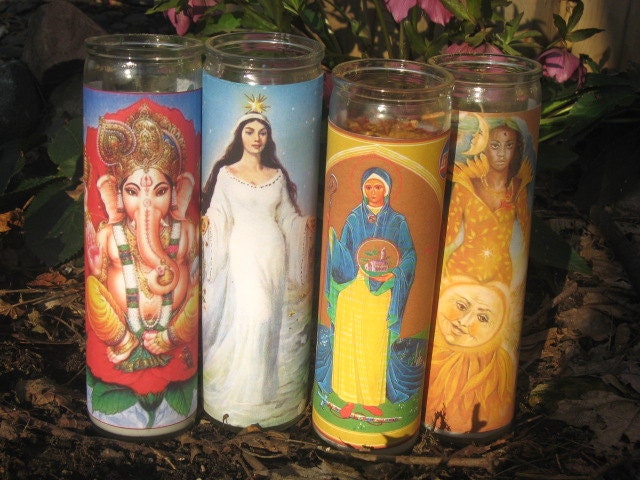 Custom Novena Candle WITH  Oil-Hoodoo-Voodoo-Witchcraft-Custom Image and Oil, Dressed for Your Needs