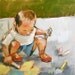 coloring with chalk open edition print by moulton 6 x 6 inch 15 x 15 cm
