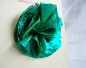 Emerald Green Flower Hair Clip