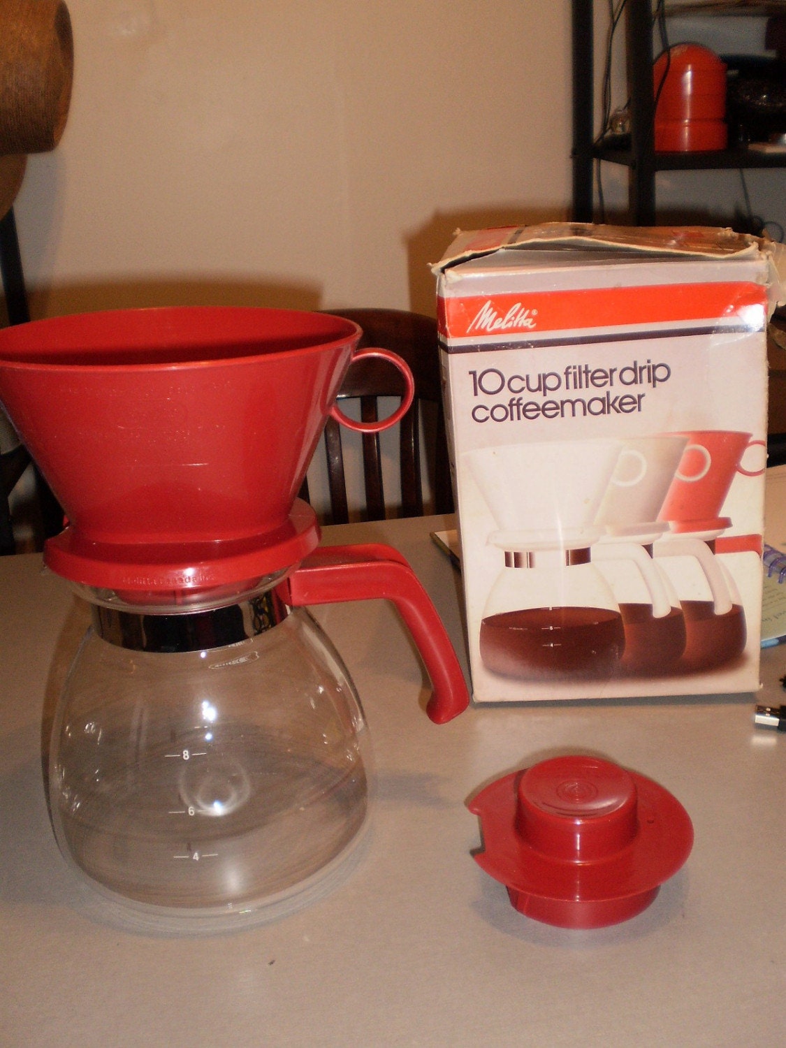 1980's vintage red MELITTA manual drip coffee by ArdentForager