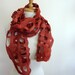 Felted Wool Scarves. Felt Scarf. Red Felted Web Scarf. Made in Australia . Red Ochre