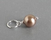 Swarovski Pearl Charm, bronze or other colors available