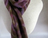 Silk Chiffon Hand Dyed Scarf (Purple, Green)