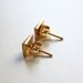 Pyramid Stud Earrings with pave crystals (14K gold dipped)