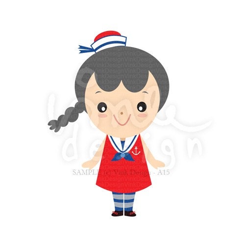 Clip Art A15 - Sailor Girl