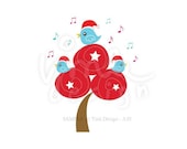Clip Art A39 - Christmas Birds and Tree