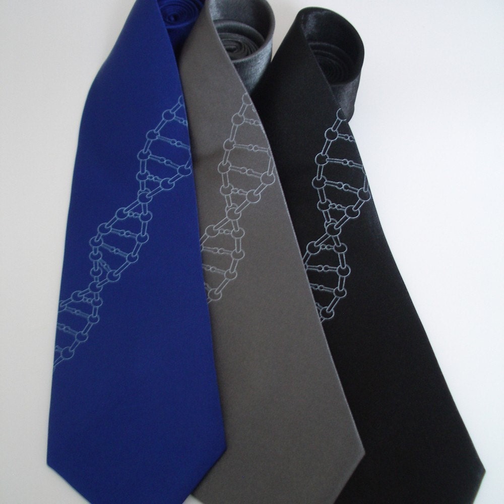 DNA Helix - Silk standard width necktie in five color choices.