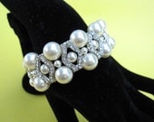 Bridal bracelet, wedding crystal bracelet, swarovski pearl bracelet, rhinestone pearl bracelet bridal , pearl bracelet, wedding bracelet