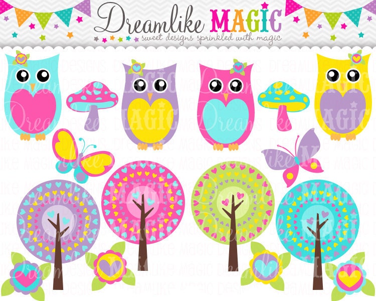 Heart and Hoot Collection- Clipart for Personal or Commercial Use Il_570xn